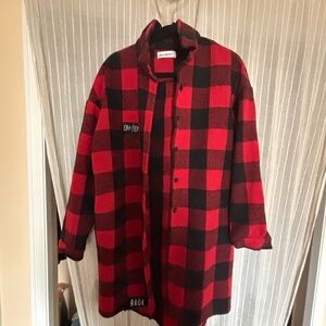 Red and Black Plaid Teddy Jacket